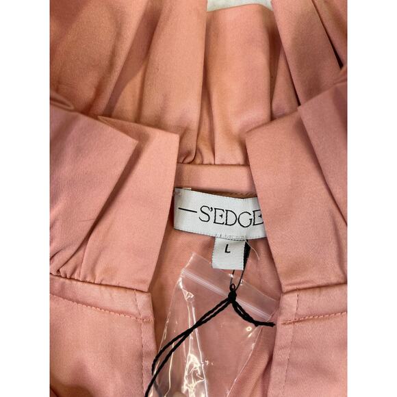 NWT S'edge Erin dress in tulip, Vintage Pink, Ruffle Hem, Large - Picture 4 of 5